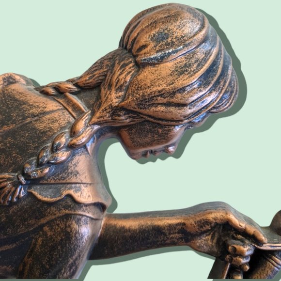 Charming Vintage “Spinning Jenny” Wall Plaque by Coppercraft - Picture 2 of 7